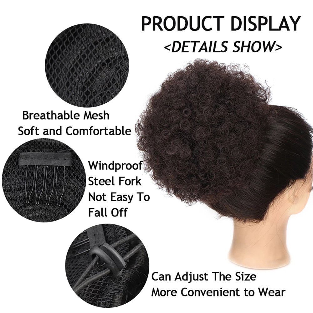 Synthetic 10Inch Big Afro Puff - Drawstring Afro Curly Puff Ponytail review and price