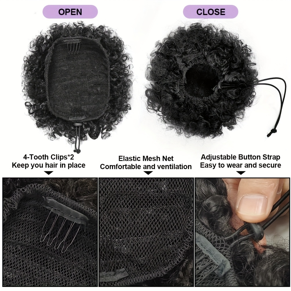 Afro Kinky Puffs 100% Human Ha - Seamless Clip In Hair Extensions Human Hair review and price