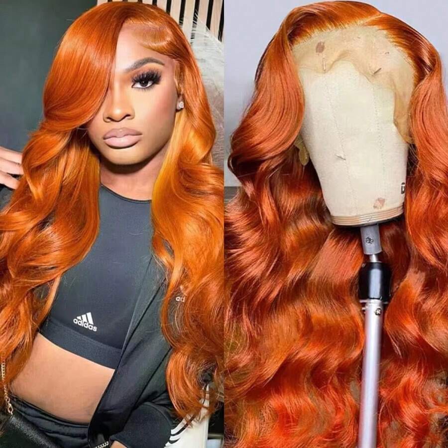 Ginger Orange 13X6 Hd Lace Fro - Hd Lace Frontal Wig Human Hair Pre Plucked review and price